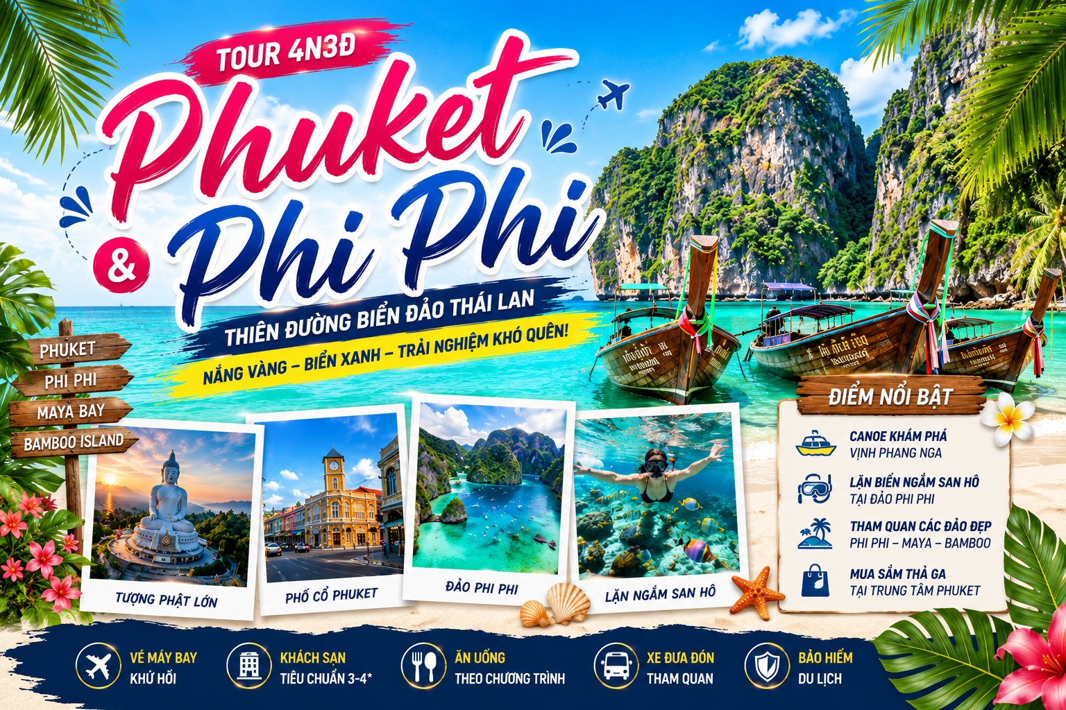 Khám Phá Phuket – Phi Phi: Hành trình chạm đến thiên đường biển đảo Thái Lan- 4 NGÀY 3 ĐÊM